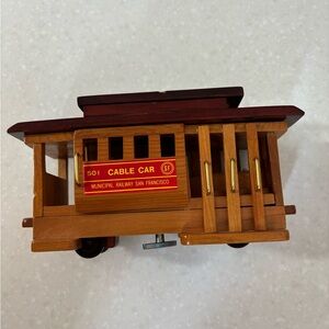Musical San Francisco wooden Cable car- vintage plays music-Souvenir